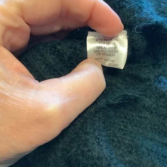 Skies Are Blue Dark Green Cardigan with Crystal Buttons - Picture 7 of 7